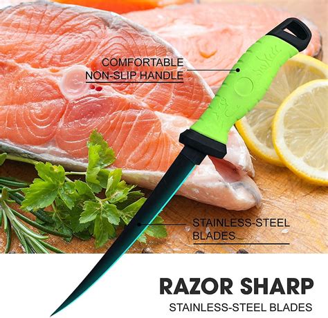 Fishing Fillet Knife, 5" Stainless Steel Fillet Boning Knife for ...