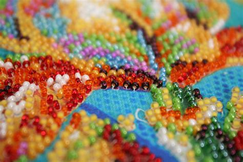 DIY Bead Embroidery Kit on Art Canvas multicolored - Etsy