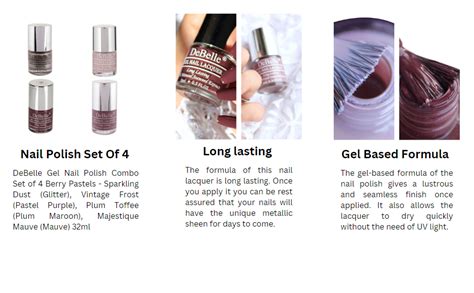 Buy DeBelle Gel Nail Polish Combo Set of 4 Berry Pastels - Sparkling ...