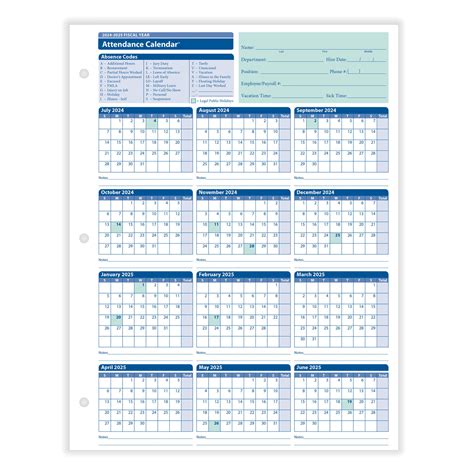 Fiscal Calendar Year 2025 | Printable PDF Templates