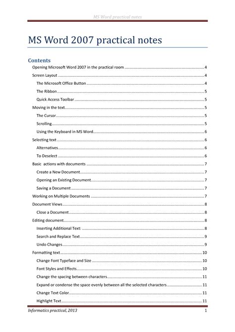 1510739750 microwsoftword - MS Word 2007 practical notes Opening ...