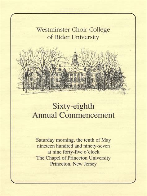 Westminster Choir College of Rider University Sixty-eighth Annual ...