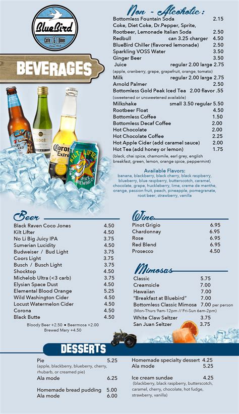 Bluebird Cafe Menu BLUEBIRD CAFE Updated April 2025 131 Photos