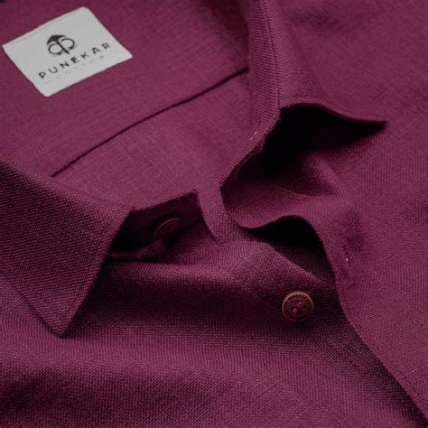 Grape Color Blended Linen Shirt For Men's – Punekar Cotton