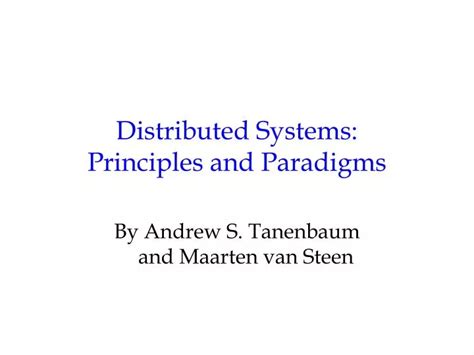 Rezultat imagine pentru Distributed Systems Principles and Paradigms Book