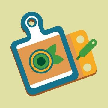Simple cutting board and cooking camera logo design culinary and ...