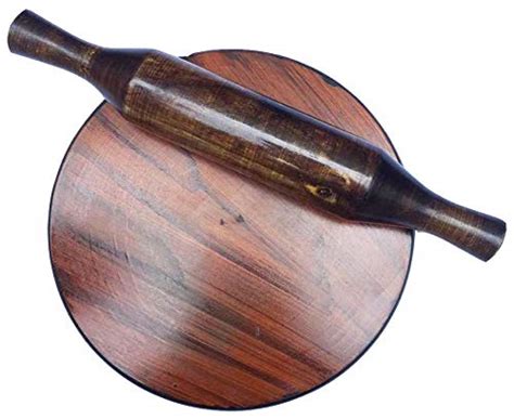 Buy Fokiya Wooden Chakla Belan Roti Roller Combo Set (Brown) Online at ...