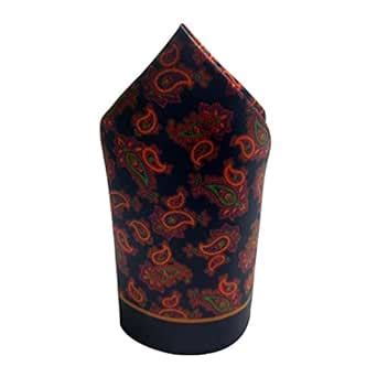 Buy Mentiezi Micro-Fiber Multi-Color Printed Pocket Square with Black ...