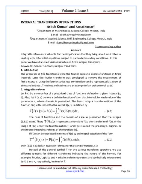 Image result for Integral Transforms Examples