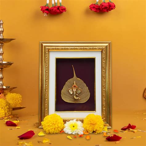 House Of Wemy Gold Plated Ganesh Photo Frames for Pooja Room, Giftings ...