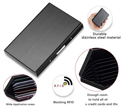 Dahsha Slim RFID Credit Card Protector Wallet, Stainless Steel Aluminum ...