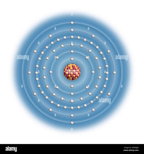 Tungsten (W). Diagram of the nuclear composition and electron ...