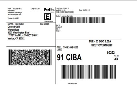 FedEx Label Create 的图像结果