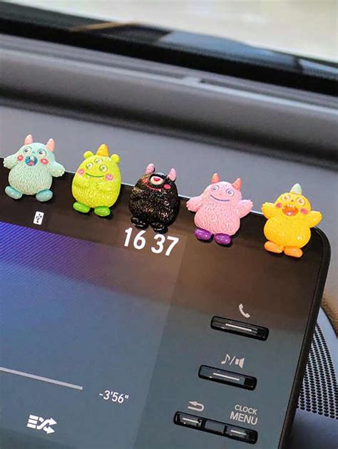 6pcs/Set Creative Cartoon Multi-Color Painted Little Monster Figurines ...