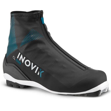 Men's Cross-Country Ski Boot - 500 Classic - Black, Aquamarine - Inovik ...