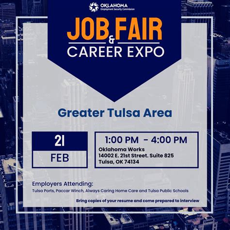 Oklahoma Employment Security Commission on LinkedIn: Greater Tulsa Area Job Fair: Mark your ...