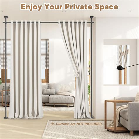 Symple Stuff Room Divider Curtain Rod, No Drilling Room Separator For ...