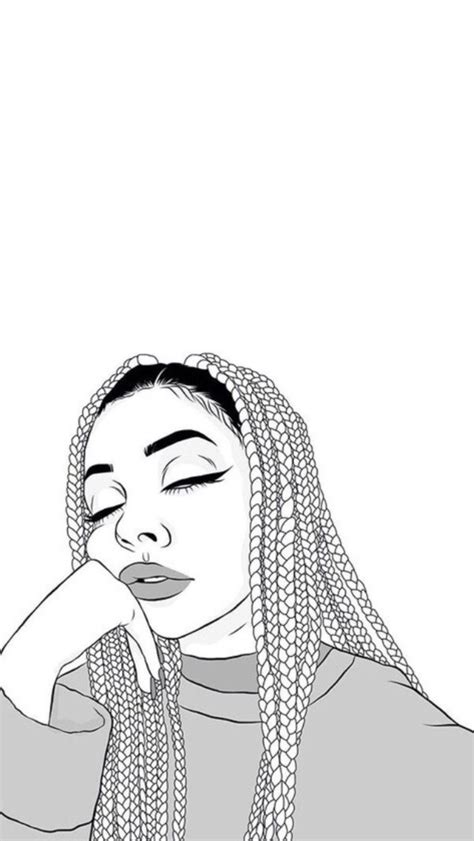 Black And White Tumblr Girl Drawing Wallpapers - Wallpaper Cave