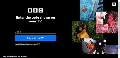 Image result for BBC iPlayer Sign Code Enter