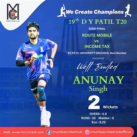 MCC Players Anunay Singh and Aditya Giri shine in the ongoing DY Patil ...