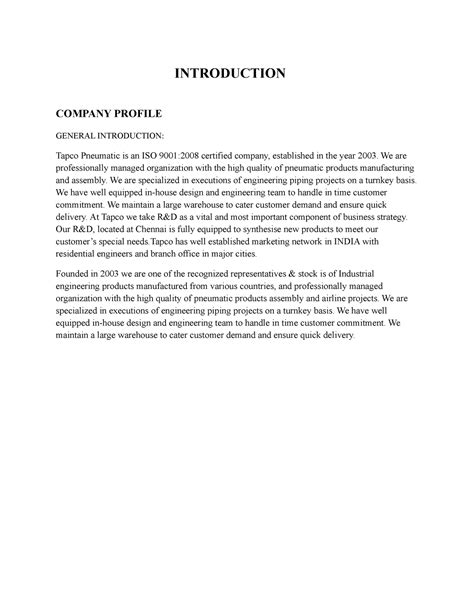 Introductio 1 - INTRODUCTION COMPANY PROFILE GENERAL INTRODUCTION ...