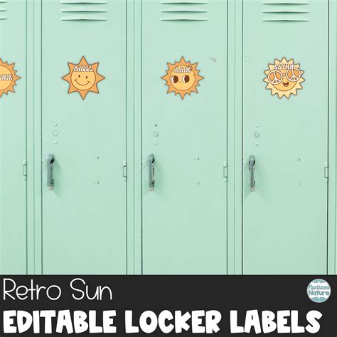 Summer Name Tags - Editable Locker Labels or Cubby Tags - Retro Sun ...