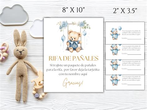 Spanish Diaper Raffle Sign and Cards, Spanish Baby Shower Printable ...