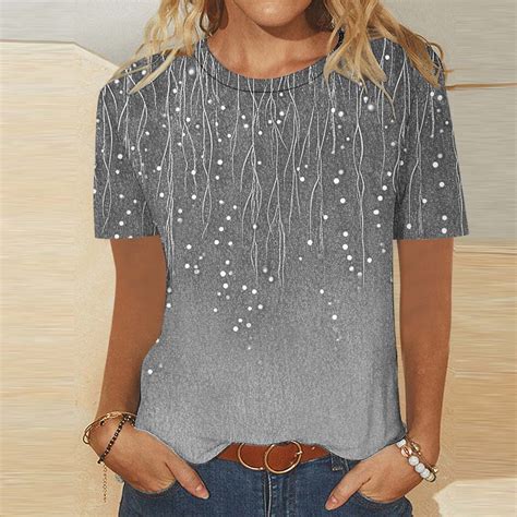 Cagogo Plus Size Tshirts for Women Summer Under $5 Short Sleeve Crew ...