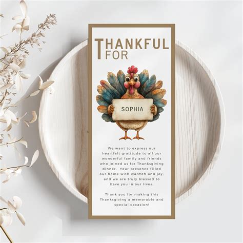 Thanksgiving Dinner Place Card, Thanksgiving Name Cards, Turkey Place ...