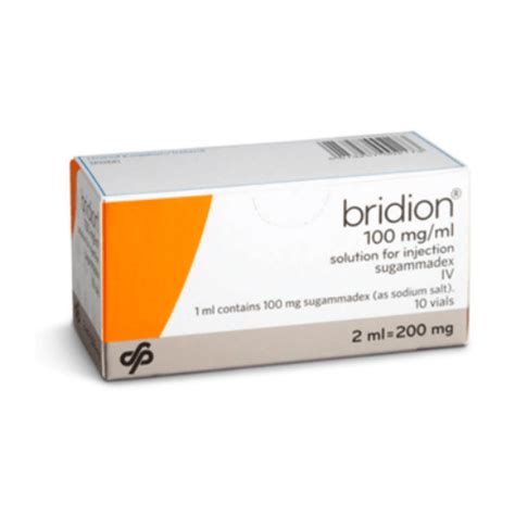 Buy bridion 100 mg Injection | Composition Name: sugammadex