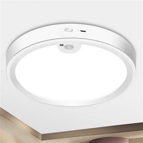 Youtob Wireless Motion Sensor LED Ceiling Light 6500K Rechargeable ...