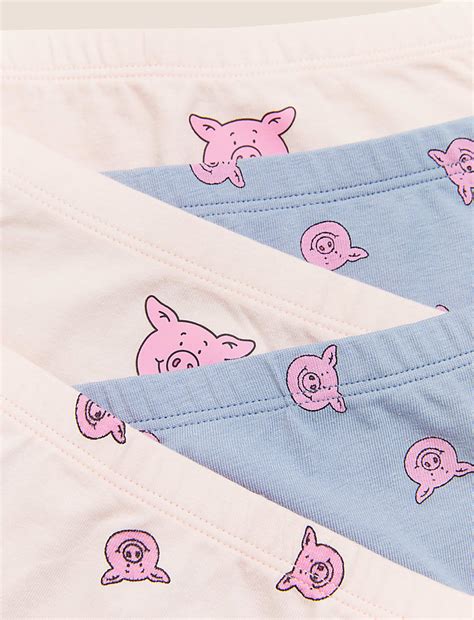 Buy 5pk Cotton with Stretch Percy Pig™ Shorts at Marks & Spencer