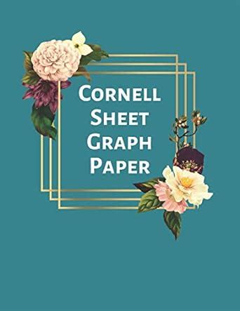 Cornell Sheet Graph Paper: Pretty Turquoise Composition Notebook Floral ...