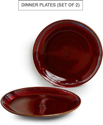 Buy ExclusiveLane 'Crimson Frisbee' Hand Glazed Studio Pottery Ceramic ...