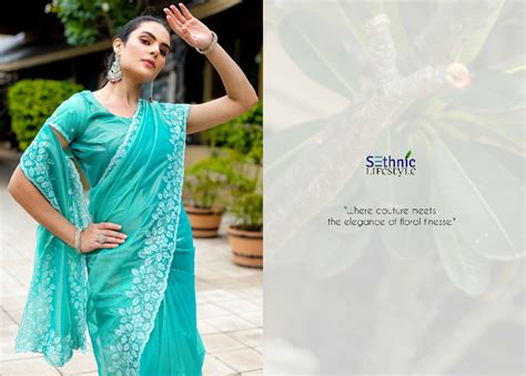 Sethnic Blossom Botanical Chic Wholesale Casual Indian Sarees ...