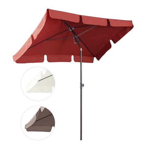 Sekey 200x125cm Garden Parasol Patio/Beach/Balcony/Pool Umbrella ...
