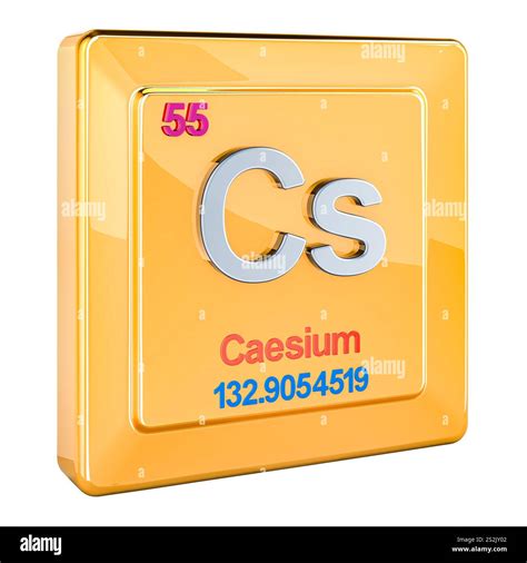 caesium, cesium, Cs, cs, chemical, element, concept, 3d, illustration, metal, "alkali metal ... - Cäsium Element