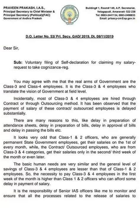 Sri Praveen Prakash, IAS Principal Secretary to CM Self Declaration for ...