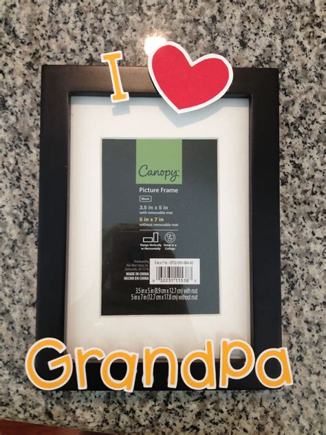 Handmade "I Love Grandpa" picture frame for Father's Day Arts And ...