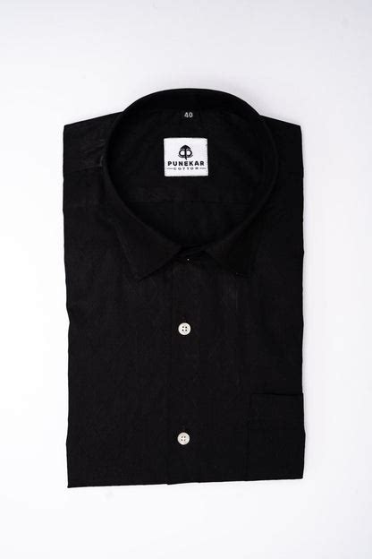 Black Color Embroidery Cotton Shirt For Men – Punekar Cotton