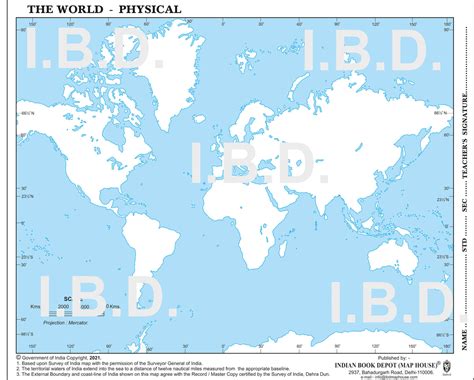 Geography Practice Outline Map of WORLD