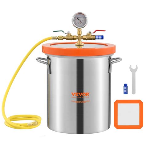 Buy VEVOR 3 Gallon Vacuum Chamber, Upgraded Tempered Glass Lid Vacuum ...