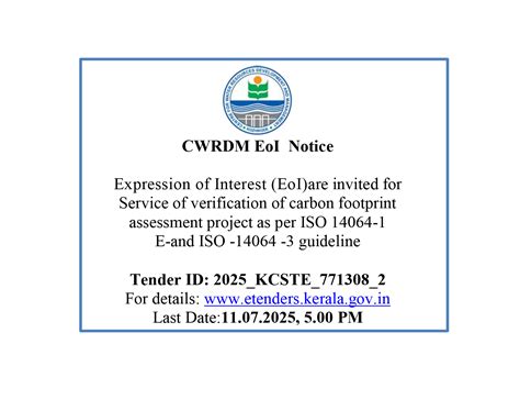 Expression of Interest (EoI) are invited for Service of verification of ...