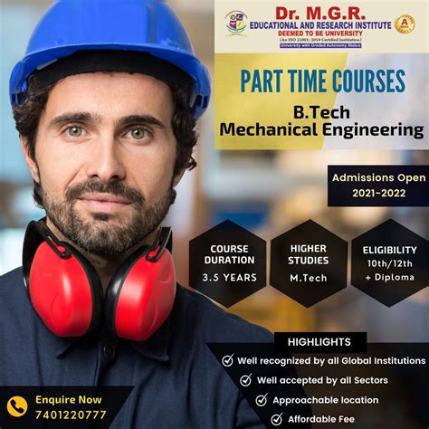 Part Time Courses Admission(2023 - 2024) - Dr.M.G.R. Educational and ...