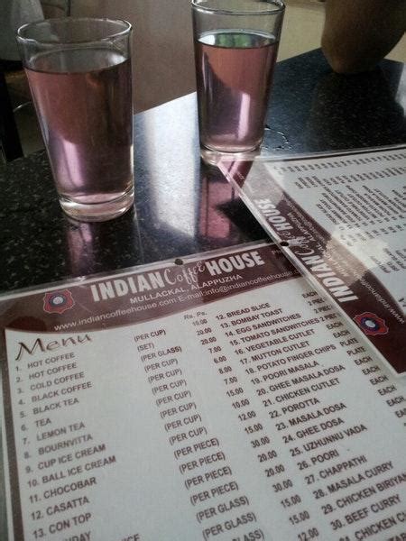 Menu at Indian Coffee House, Alappuzha, Naz Complex