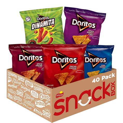 Buy DoritosTortilla Chips, 5 Flavor Variety Pack, Single Serve Bags (40 ...