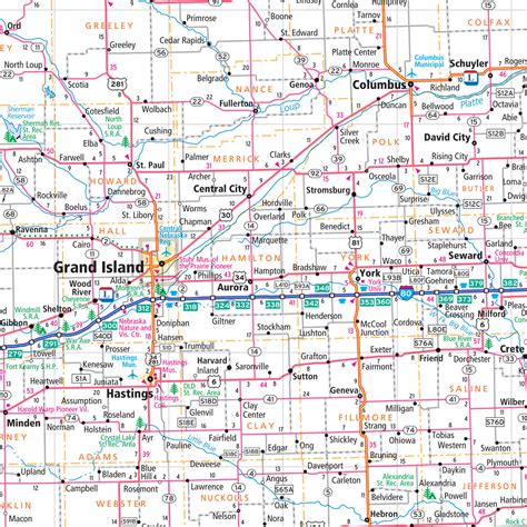 Nebraska Road Map With Cities Amazon.com: Lincoln Nebraska City Map,