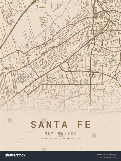 Santa Fe City Map Art Coordinates Stock Illustration 2513876195 ...