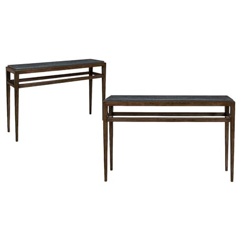 Pair of Art Nouveau Walnut Console Tables at 1stDibs