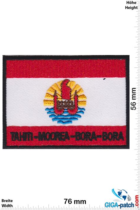 Tahiti Moorea Bora Bora - Tahiti Moorea Bora Bora - Flag - Patch - Back ...